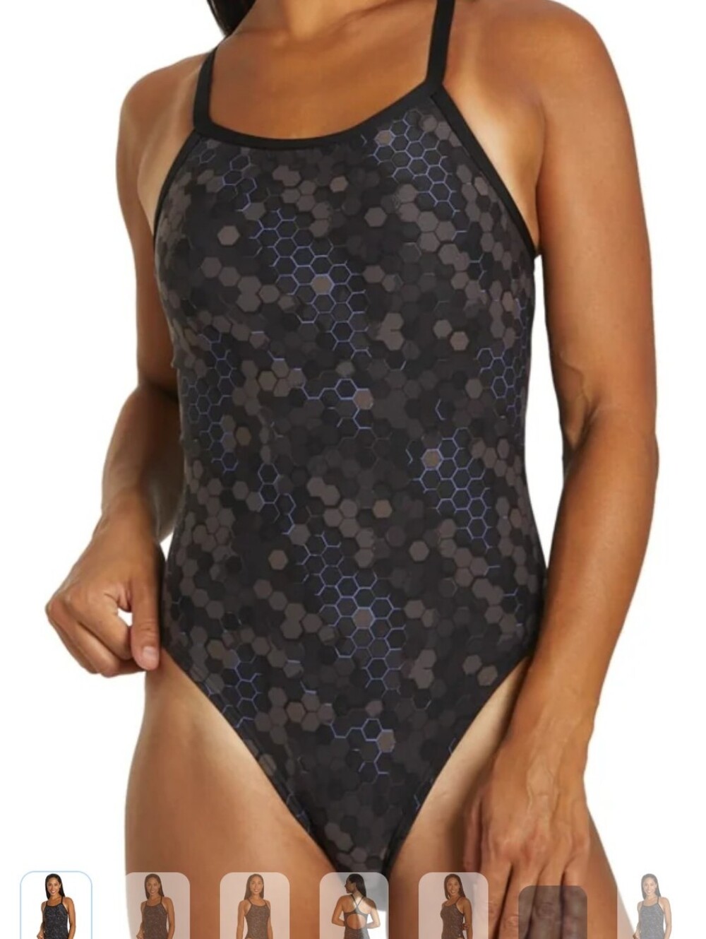 NWT TYR Women's Carbon Hexa Diamond Controlfit One Piece Swimsuit Size 10